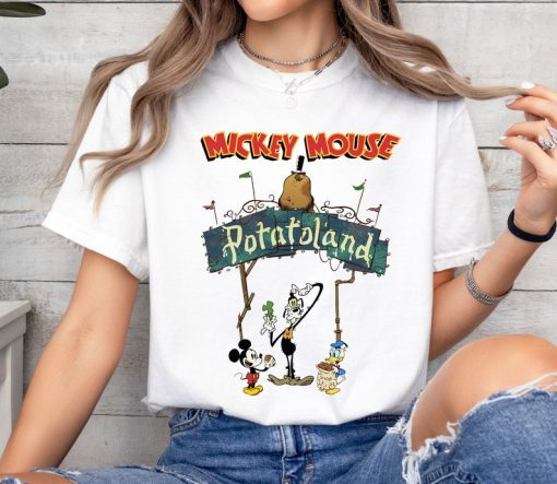 Vintage Funny Mickey Goofy Donald Potatoland Classic Shirt