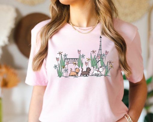 Disney Aristocrats Floral Shirt, Cats Eiffel Tower Paris Shirt