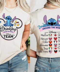 Stitch Drinking Around The World T-Shirt, Stitch Disney Team Shirt