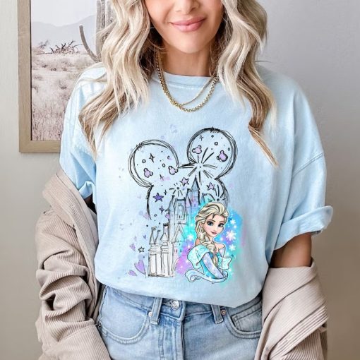 Disney Castle Elsa Shirt Frozen Magic Kingdom Tee Comfort Colors