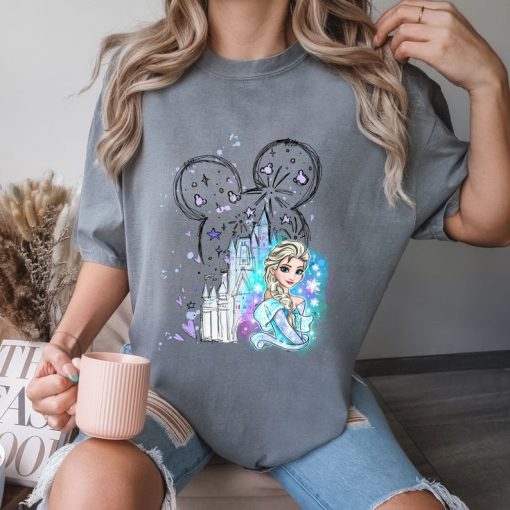 Disney Castle Elsa Shirt Frozen Magic Kingdom Tee Comfort Colors