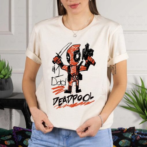 Marvel Deadpool 1 Dad Deadpool Sketch T-Shirt Father's Day