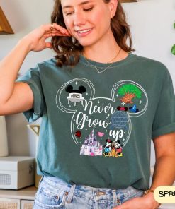 Comfort Colors Never Grow Up Mickey and Friends Shirt