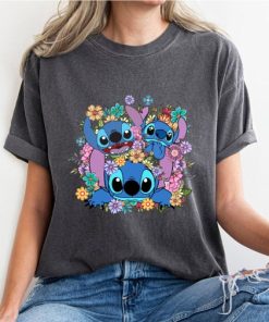 Comfort Colors® Stitch Floral Shirt Disney Stitch Shirt