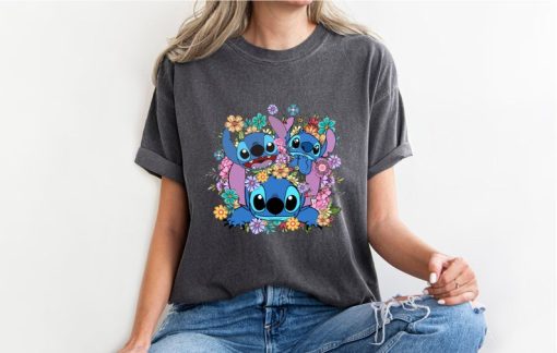 Comfort Colors® Stitch Floral Shirt Disney Stitch Shirt