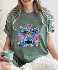 Comfort Colors® Stitch Floral Shirt Disney Stitch Shirt