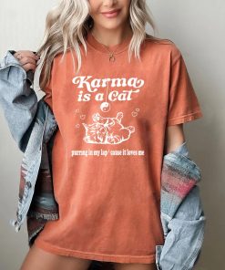 Comfort Colors® Karma Is a Cat T-Shirt, Cat Lover T-Shirt,