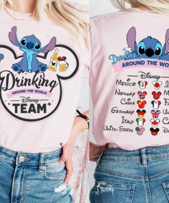 Stitch Drinking Around The World T-Shirt, Stitch Disney Team Shirt