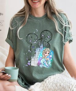 Disney Castle Elsa Shirt Frozen Magic Kingdom Tee Comfort Colors