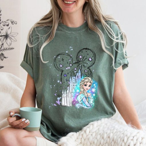 Disney Castle Elsa Shirt Frozen Magic Kingdom Tee Comfort Colors