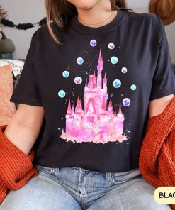 Comfort Colors Pink Disney Watercolor Castle T-Shirt