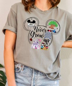 Comfort Colors Never Grow Up Mickey and Friends Shirt