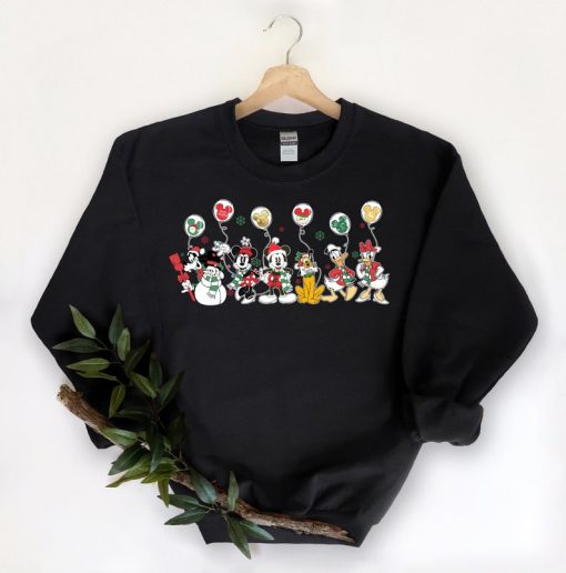 Disney Mickey and Friends Christmas Sweatshirt, Mickey Balloon Shirt