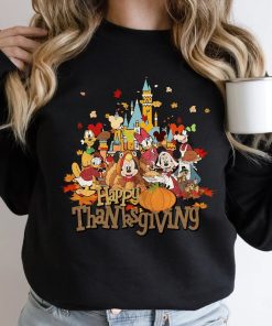 Vintage Cute Mickey and Friends Happy Thanksgiving Comfort Shirt