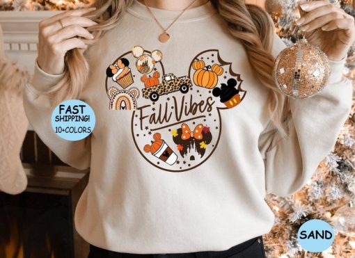 Cute Fall Disney Mickey Shirt, Fall Vibes Shirt,Fall Disney Vacation