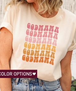 Retro Godmother Shirt for Mother's Day, Cute Godmama Gift for Baptism