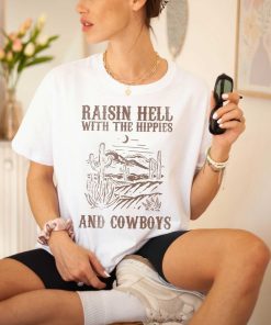 Western Raisin Hell With The Hippies Tshirt Graphic Oversized Tee Boho