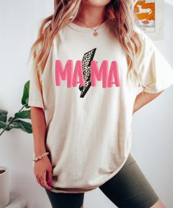 Leopard print Lightning bolt Mama shirt, Mother's Day Shirt