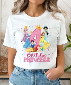 Fourth Birthday Princess Shirt, Disney Princess Birthday Shirt