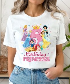 Fifth Birthday Princess Shirt, Disney Princess Birthday Shirt