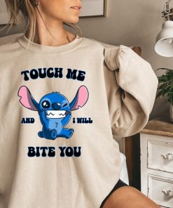 Touch Me And I Will Bite You Stitch Sweatshirt, Disney Stitch Hoodie