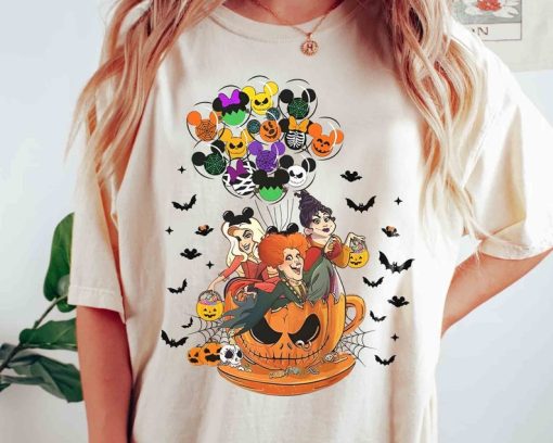 Retro Hocus Pocus Teacup Balloon Shirt, Sanderson Sisters T-shirt