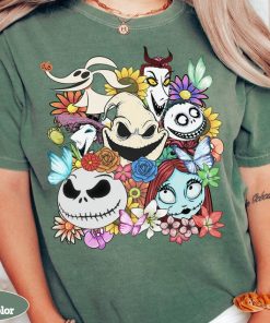 Nightmare Before Christmas Characters Floral Shirt