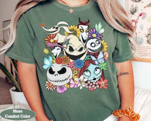 Nightmare Before Christmas Characters Floral Shirt