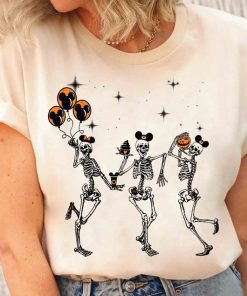 Disney Halloween Party Dancing Skeleton Mickey Ears Shirt