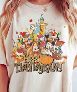 Vintage Cute Mickey and Friends Happy Thanksgiving Comfort Shirt