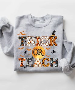 Halloween Teacher T-Shirt, Trick Or Teach Shirt, Spooky Teacher Gift