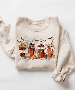 Skeleton Coffee Cups Sweatshirt, Coffee Cups Sweatshirt