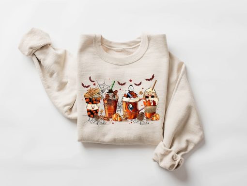 Skeleton Coffee Cups Sweatshirt, Coffee Cups Sweatshirt