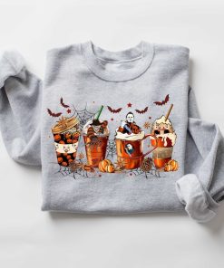 Skeleton Coffee Cups Sweatshirt, Coffee Cups Sweatshirt