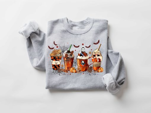 Skeleton Coffee Cups Sweatshirt, Coffee Cups Sweatshirt