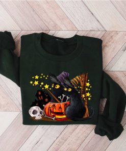 Cat halloween sweatshirt, ghost cat shirt, Halloween Sweater