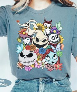 Nightmare Before Christmas Characters Floral Shirt