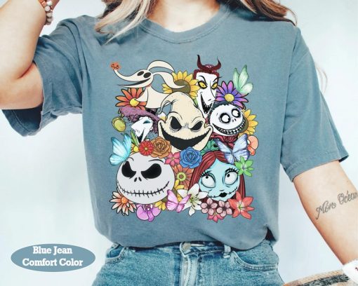 Nightmare Before Christmas Characters Floral Shirt