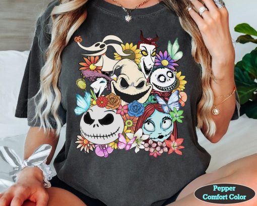 Nightmare Before Christmas Characters Floral Shirt