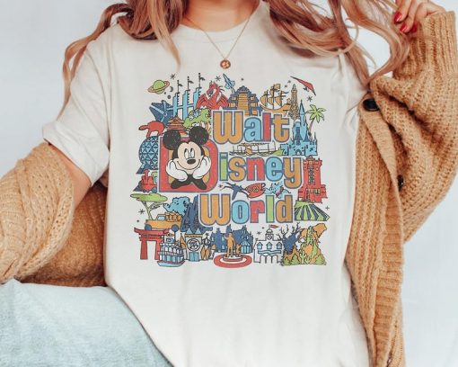 Cute Disney Mickey Mouse Classic Walt Disney World Center Retro Shirt