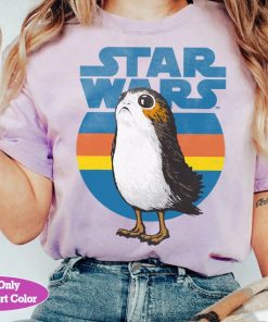 Star Wars Last Jedi Porg Retro Stripes Logo Graphic Shirt