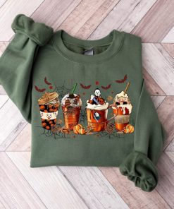 Skeleton Coffee Cups Sweatshirt, Coffee Cups Sweatshirt