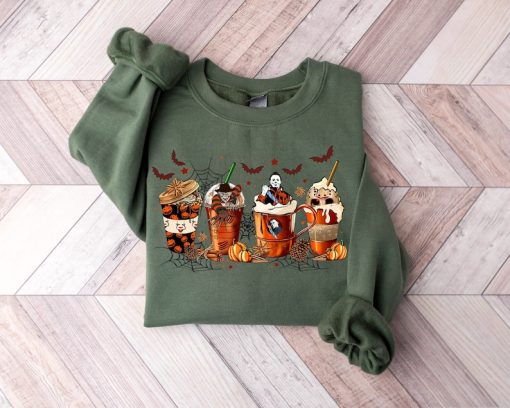 Skeleton Coffee Cups Sweatshirt, Coffee Cups Sweatshirt