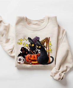 Cat halloween sweatshirt, ghost cat shirt, Halloween Sweater