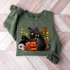 Cat halloween sweatshirt, ghost cat shirt, Halloween Sweater