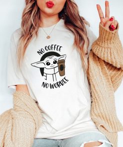 No Coffee No Workee Grogu T-Shirt, Grogu T-Shirts, Disney T-Shirts