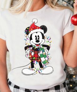 Disney Santa Mickey Mouse Plaid Christmas Pattern Costume Xmas Lights