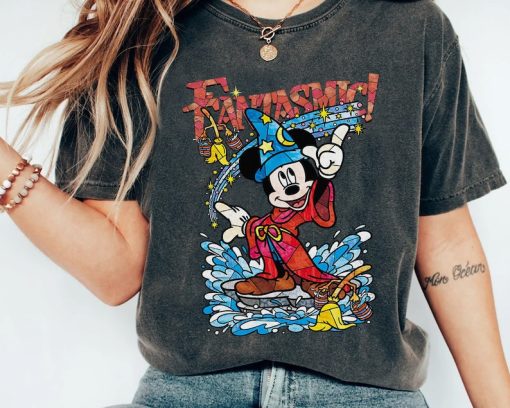 Disney Fantasia Sorcerer Mickey Mouse Magic Wizard Magical Retro Shirt