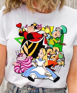 Disney Retro 90s Style Group Alice in Wonderland Characters Squad Shir