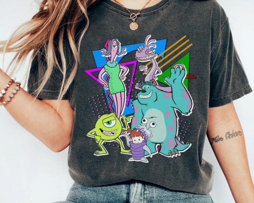 Disney Retro 90s Style Group Monsters University Characters Squad Shir